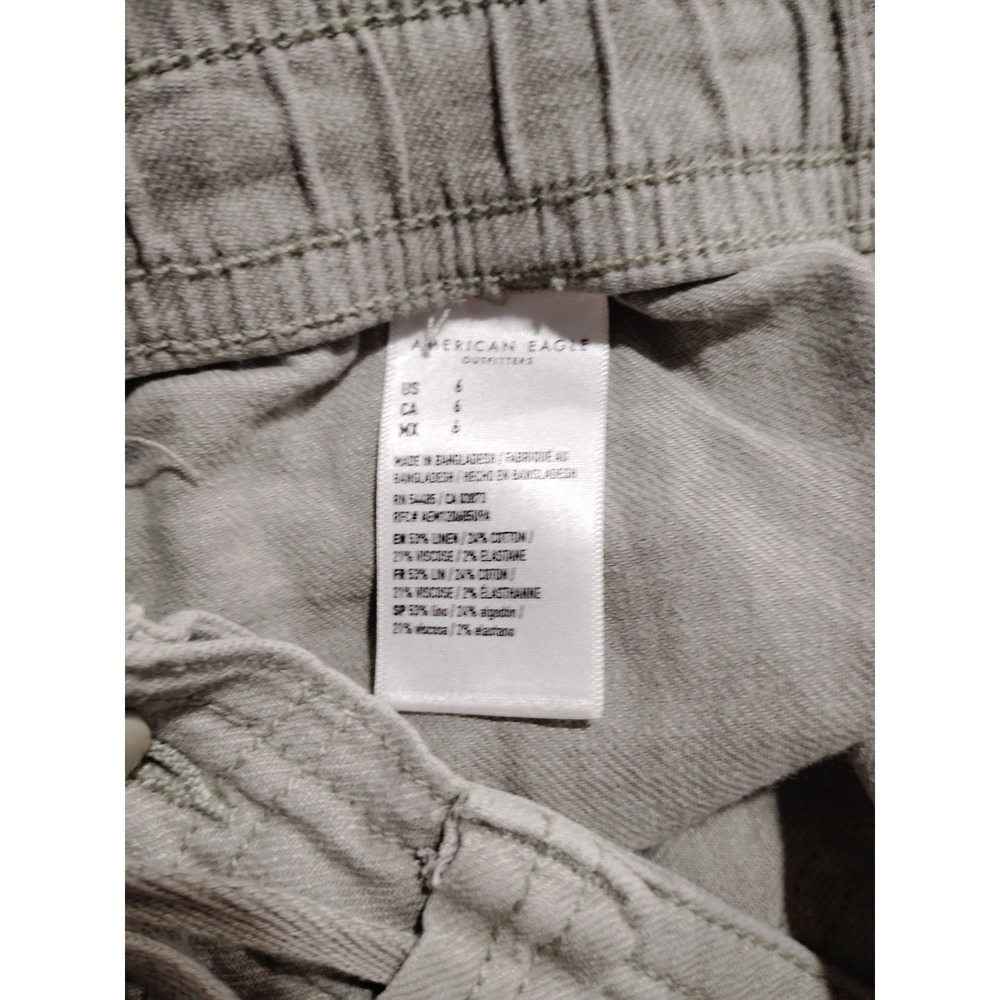 American Eagle Outfitters Womens Khaki Utility Shorts Size 6 Drawstring Waist - Picture 7 of 8